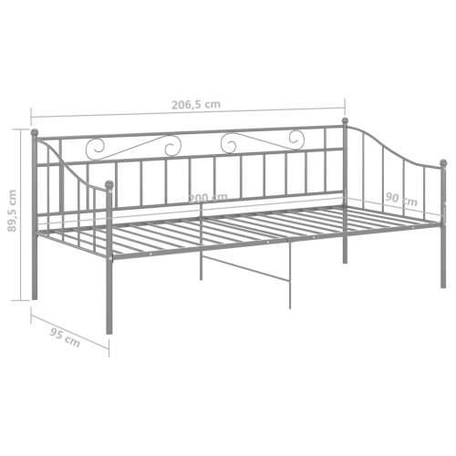Okvir za krevet na razvlačenje sivi metalni 90 x 200 cm - Siva Cijena