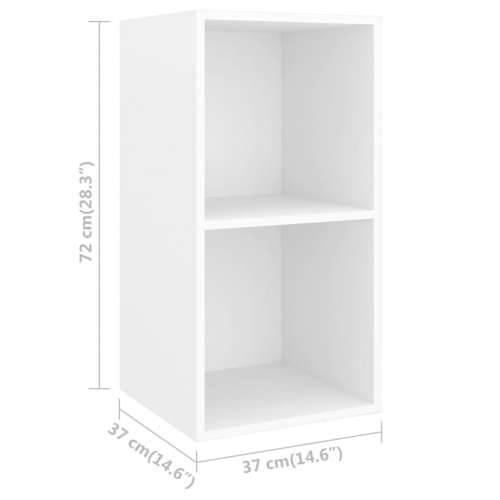 Zidni TV ormarić bijeli 37 x 37 x 72 cm od konstruiranog drva - Bijela 1 72 cm Cijena
