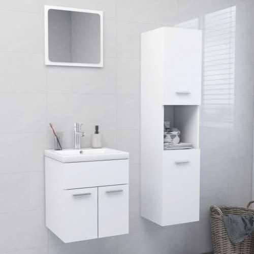 Set kupaonskog namještaja od iverice bijeli - Bijela 41 x 38.5 x 46 cm 1 Cijena