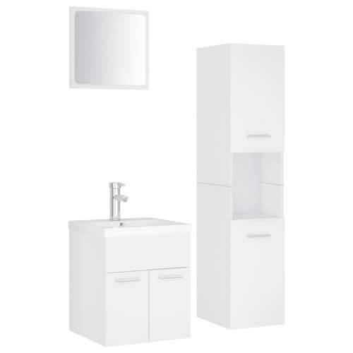 Set kupaonskog namještaja od iverice bijeli - Bijela 41 x 38.5 x 46 cm 1 Cijena