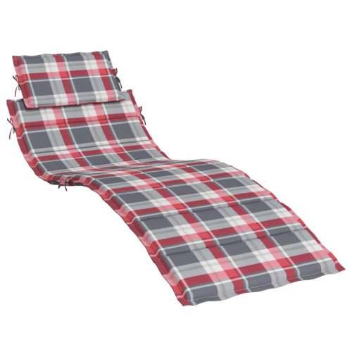 Jastuk za ležaljku crveni karirani 186x58x3 cm tkanina Oxford Cijena