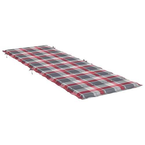 Jastuk za ležaljku crveni karirani 186x58x4 cm tkanina Oxford - Crveni karirani uzorak 1 Cijena