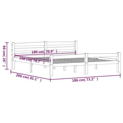 Okvir za krevet od masivne borovine boja meda 180 x 200 cm - boja meda 180 x 200 cm Cijena