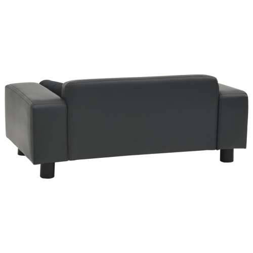 Sofa za pse tamnosiva 81 x 43 x 31 cm od pliša i umjetne kože - Tamno siva Cijena