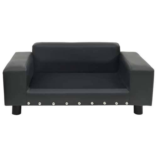 Sofa za pse tamnosiva 81 x 43 x 31 cm od pliša i umjetne kože - Tamno siva Cijena