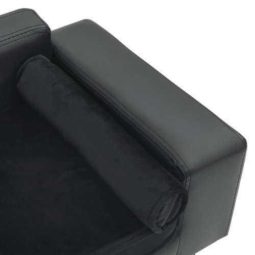 Sofa za pse tamnosiva 81 x 43 x 31 cm od pliša i umjetne kože - Tamno siva Cijena