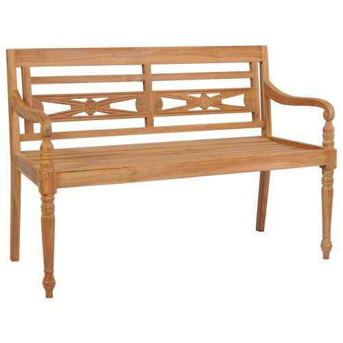 Klupa Batavia sa sivim jastukom 120 cm od masivne tikovine - Siva 120 cm 1 Cijena