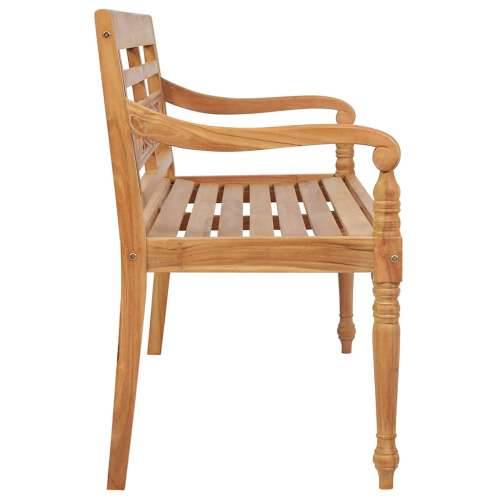 Klupa Batavia sa sivim jastukom 120 cm od masivne tikovine - Siva 120 cm 1 Cijena