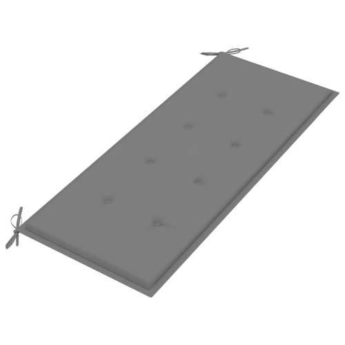 Klupa Batavia sa sivim jastukom 120 cm od masivne tikovine - Siva 120 cm 1 Cijena