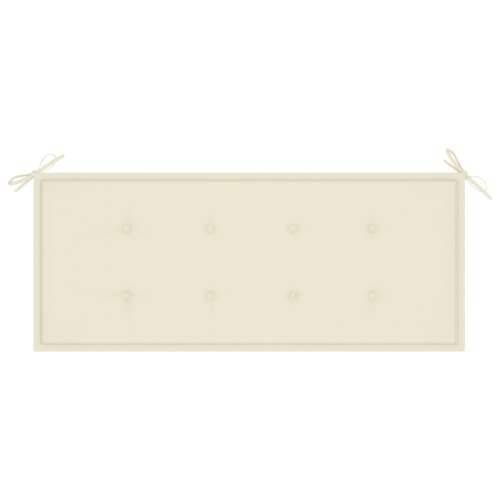 Klupa Batavia s krem jastukom 120 cm od masivne tikovine - Krema 120 cm 1 Cijena