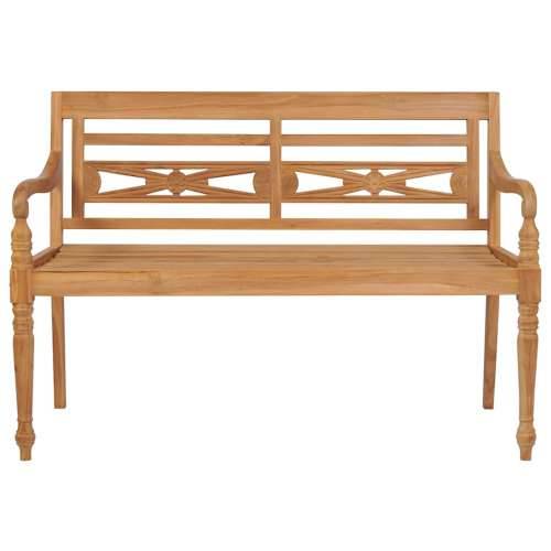Klupa Batavia s crnim jastukom 120 cm od masivne tikovine - Crna 120 cm 1 Cijena