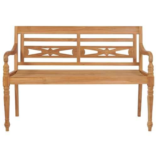 Klupa Batavia sa smeđe-sivim jastukom 120 cm masivna tikovina - Sivo-smeđa 120 cm 1 Cijena