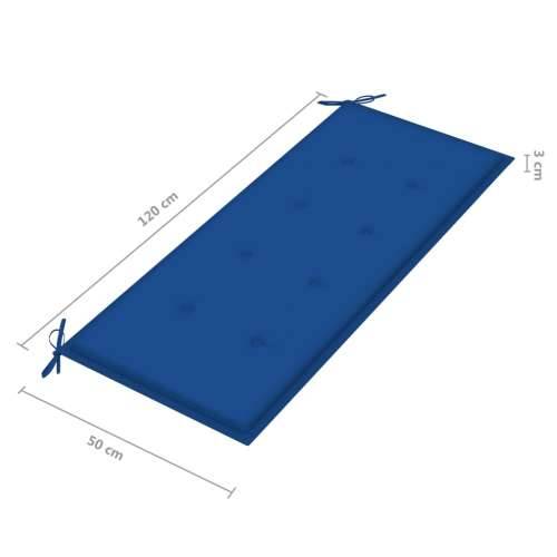 Klupa Batavia s kraljevski plavim jastukom 120 cm od tikovine - Kraljevski plava 120 cm 1 Cijena