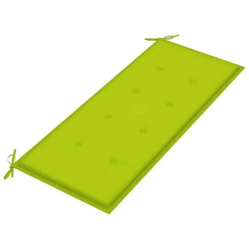 Klupa Batavia s jarko zelenim jastukom 120 cm masivna tikovina - Svjetlozelena 120 cm 1 Cijena