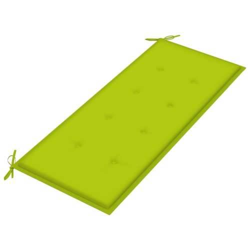 Klupa Batavia s jarko zelenim jastukom 120 cm masivna tikovina - Svjetlozelena 120 cm 1 Cijena