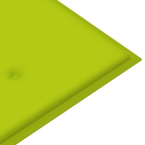 Klupa Batavia s jarko zelenim jastukom 120 cm masivna tikovina - Svjetlozelena 120 cm 1 Cijena