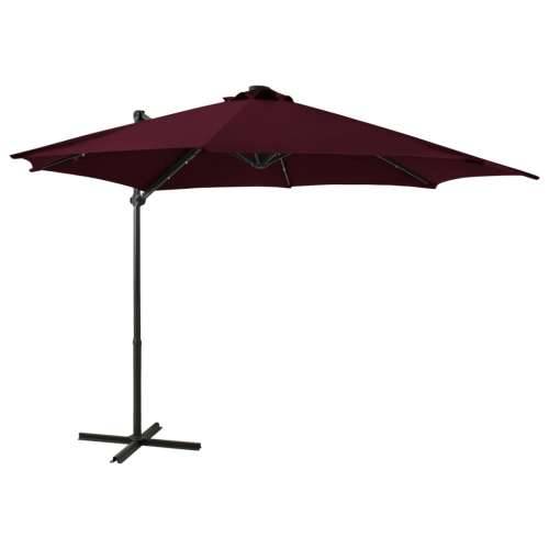 Konzolni vrtni suncobran sa stupom i LED svjetlima 300 cm bordo - Bordo crvena 300 cm 1 Cijena