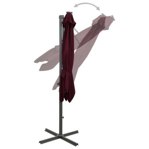 Konzolni vrtni suncobran sa stupom i LED svjetlima 300 cm bordo - Bordo crvena 300 cm 1 Cijena