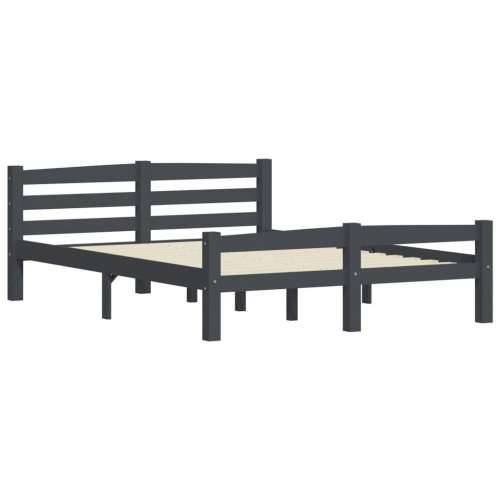 Okvir za krevet od masivne borovine tamnosivi 140 x 200 cm - Tamno siva 140 x 200 cm Cijena
