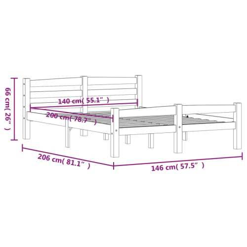 Okvir za krevet od masivne borovine tamnosivi 140 x 200 cm - Tamno siva 140 x 200 cm Cijena