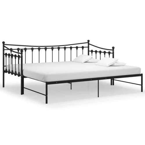 Okvir za krevet na razvlačenje crni metalni 90 x 200 cm - Crna Cijena