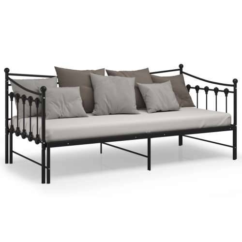 Okvir za krevet na razvlačenje crni metalni 90 x 200 cm - Crna Cijena