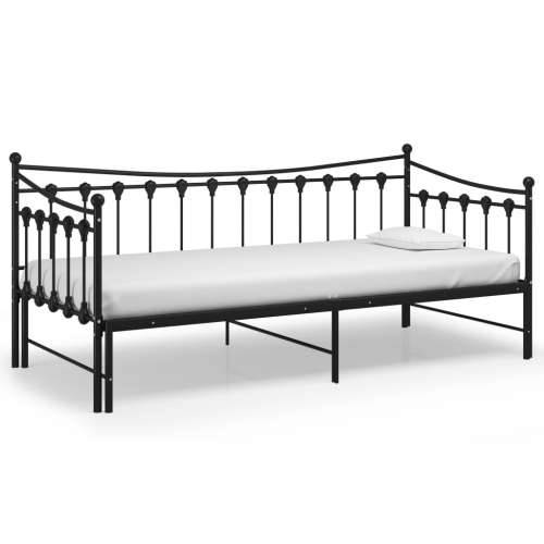 Okvir za krevet na razvlačenje crni metalni 90 x 200 cm - Crna Cijena
