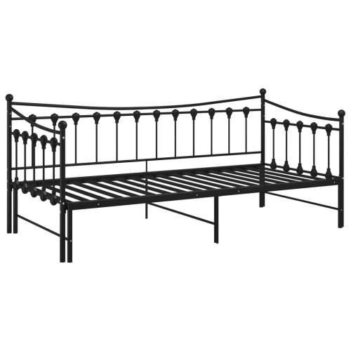 Okvir za krevet na razvlačenje crni metalni 90 x 200 cm - Crna Cijena