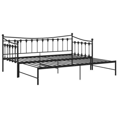Okvir za krevet na razvlačenje crni metalni 90 x 200 cm - Crna Cijena