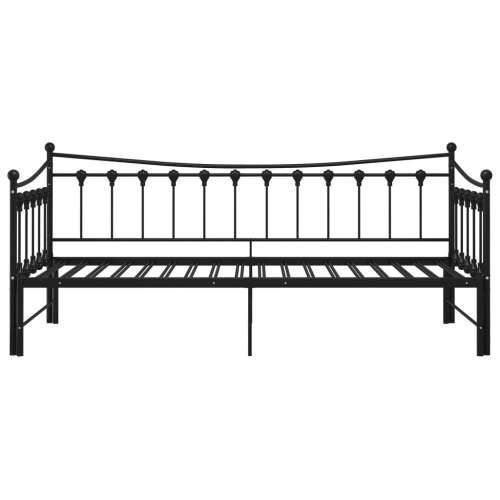 Okvir za krevet na razvlačenje crni metalni 90 x 200 cm - Crna Cijena