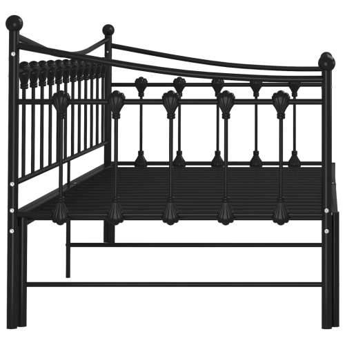 Okvir za krevet na razvlačenje crni metalni 90 x 200 cm - Crna Cijena