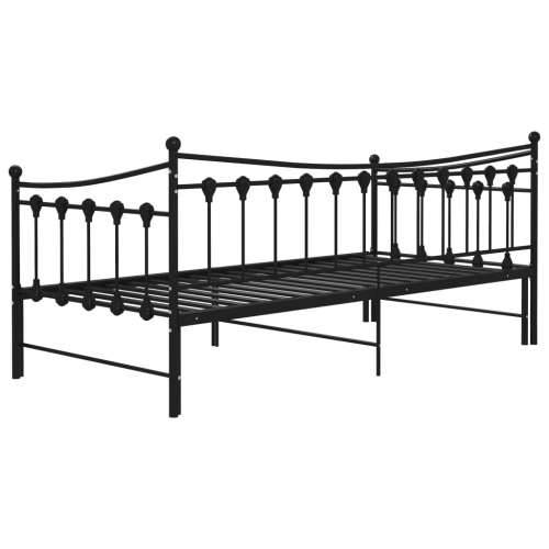 Okvir za krevet na razvlačenje crni metalni 90 x 200 cm - Crna Cijena