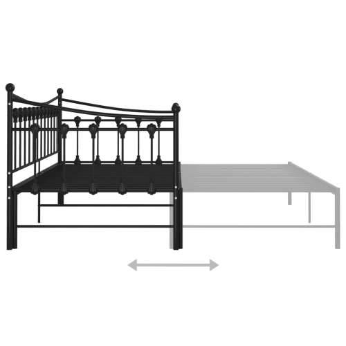 Okvir za krevet na razvlačenje crni metalni 90 x 200 cm - Crna Cijena