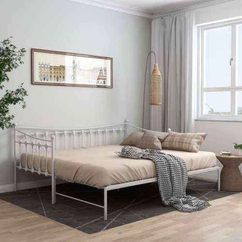 Okvir za krevet na razvlačenje bijeli metalni 90 x 200 cm - Bijela Cijena