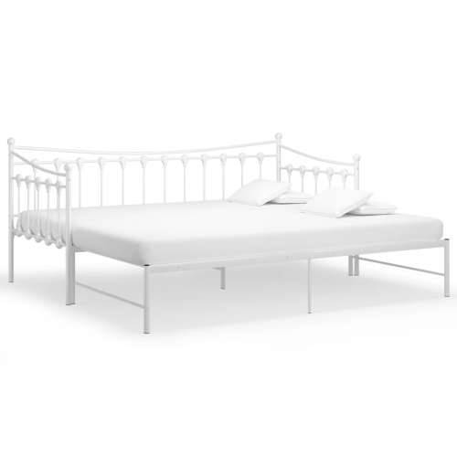 Okvir za krevet na razvlačenje bijeli metalni 90 x 200 cm - Bijela Cijena