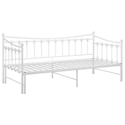 Okvir za krevet na razvlačenje bijeli metalni 90 x 200 cm - Bijela Cijena