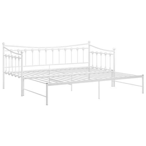 Okvir za krevet na razvlačenje bijeli metalni 90 x 200 cm - Bijela Cijena