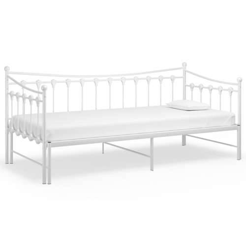 Okvir za krevet na razvlačenje bijeli metalni 90 x 200 cm - Bijela Cijena