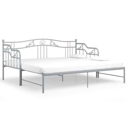 Okvir za krevet na razvlačenje sivi metalni 90 x 200 cm - Siva Cijena