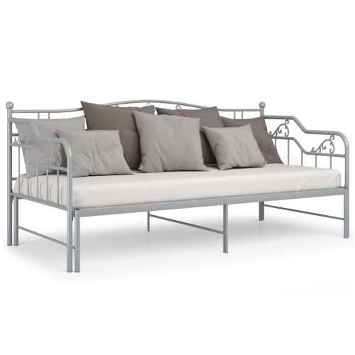 Okvir za krevet na razvlačenje sivi metalni 90 x 200 cm - Siva Cijena