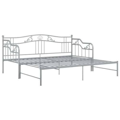 Okvir za krevet na razvlačenje sivi metalni 90 x 200 cm - Siva Cijena
