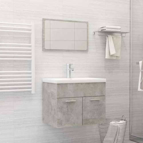 2-dijelni set kupaonskog namještaja od iverice siva boja betona Cijena