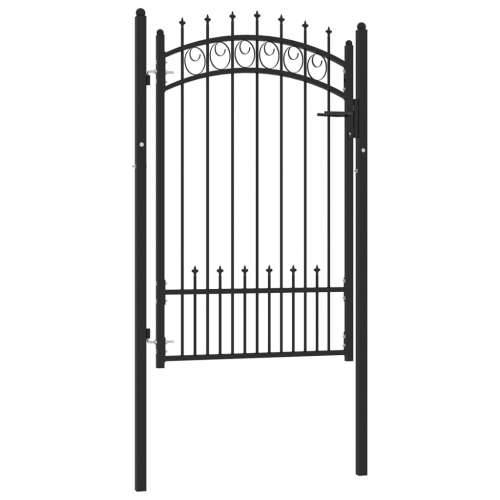 Vrata za ogradu sa šiljcima čelična 100 x 150 cm crna Cijena