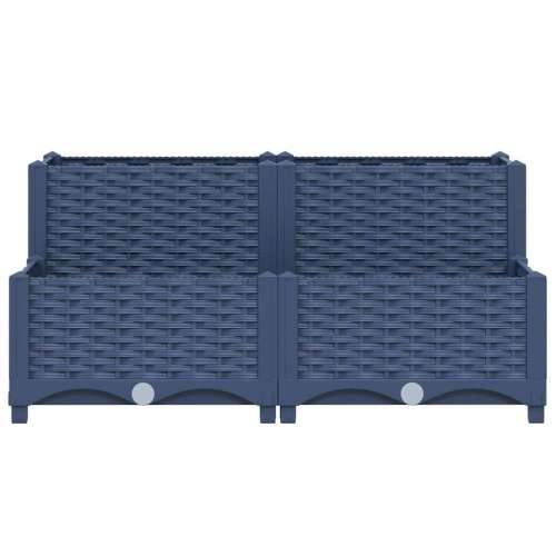 Povišena gredica 80x80x38 cm od polipropilena - Plavo-siva 80 x 80 x (23-38) cm 1 Cijena