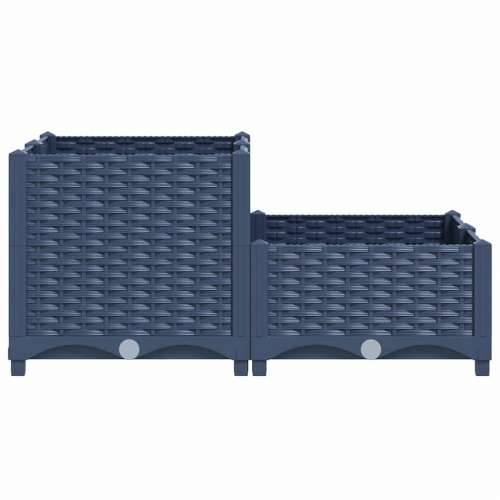 Povišena gredica 80x80x38 cm od polipropilena - Plavo-siva 80 x 80 x (23-38) cm 1 Cijena