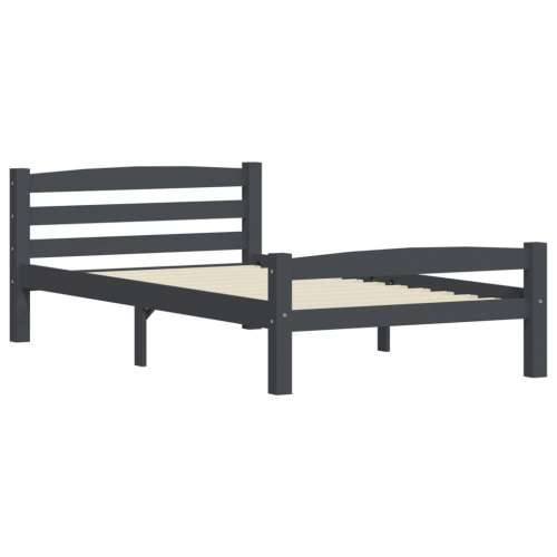 Okvir za krevet od masivne borovine tamnosivi 100 x 200 cm - Tamno siva 100 x 200 cm Cijena