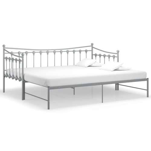 Okvir za krevet na razvlačenje sivi metalni 90 x 200 cm - Siva Cijena