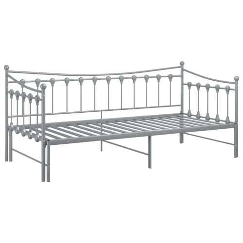 Okvir za krevet na razvlačenje sivi metalni 90 x 200 cm - Siva Cijena