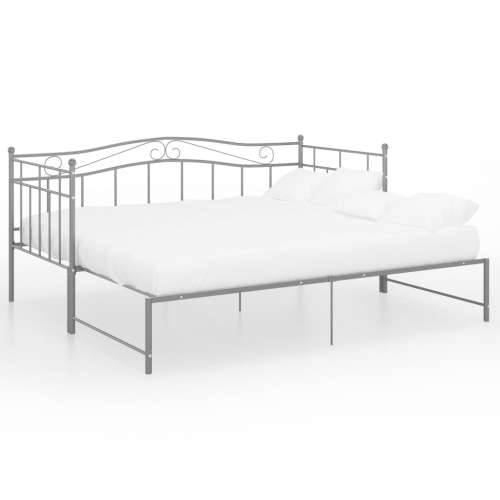 Okvir za krevet na razvlačenje sivi metalni 90 x 200 cm - Siva Cijena