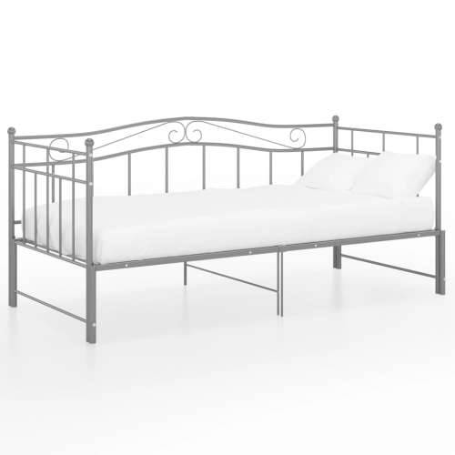 Okvir za krevet na razvlačenje sivi metalni 90 x 200 cm - Siva Cijena